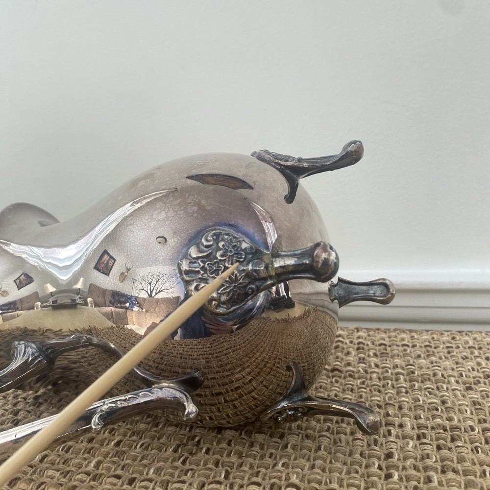 Vintage Leonard Footed Silver-plated Water Pitcher w/ Ice Guard Ornate