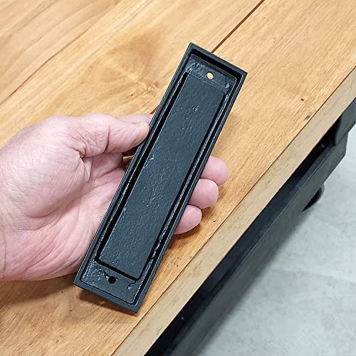 Finger Pull - Flush Pull, Easy Mount Modern Smooth Sliding Door 7 Inch Black