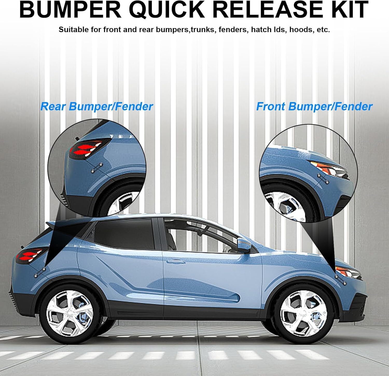 8PCS Bumper Quick Release Quick Release Bumper Clip Front Rear Bumper Fastener