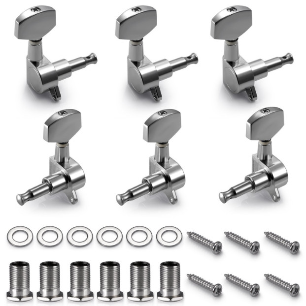 6pcs/set Tuners Machine Heads Semi Closed Guitar String Button Tuning Keys