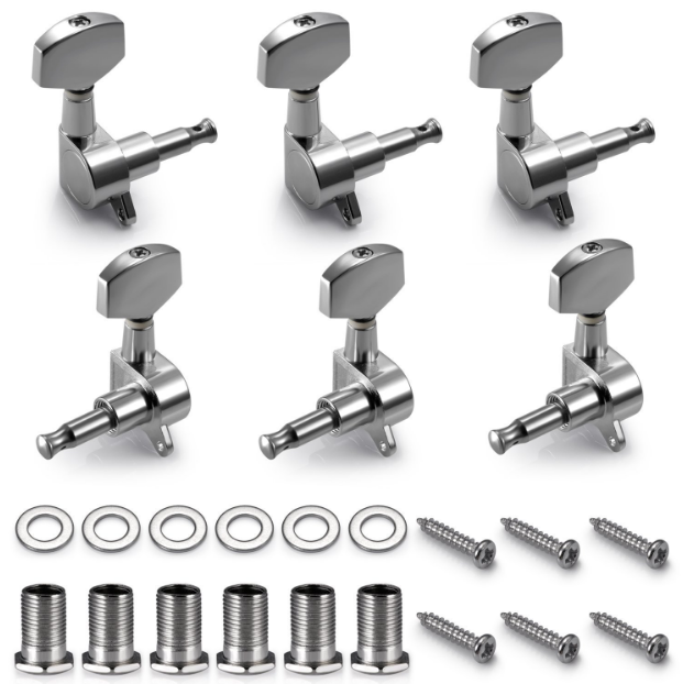 6pcs/set Tuners Machine Heads Semi Closed Guitar String Button Tuning Keys