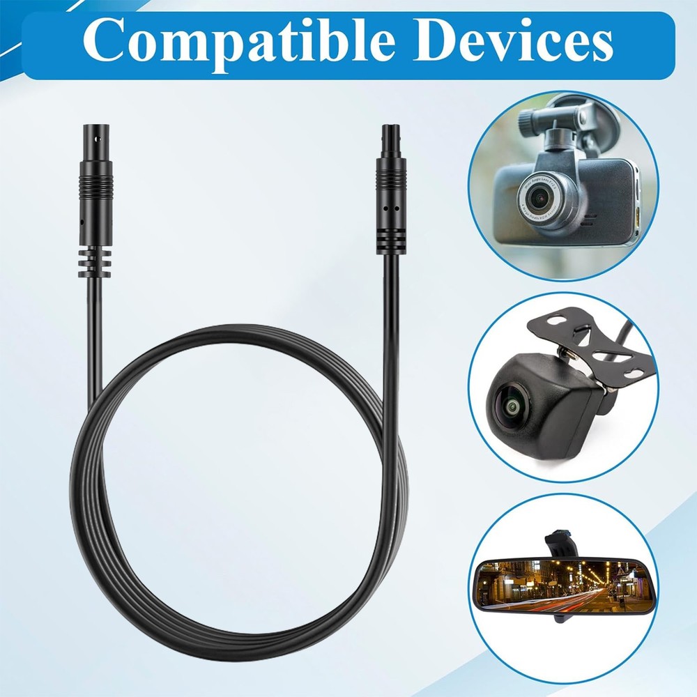 1PC 4Pin Mirror Dashcam Extension Cable 4.9Ft Pure Copper Shield Extender Wire