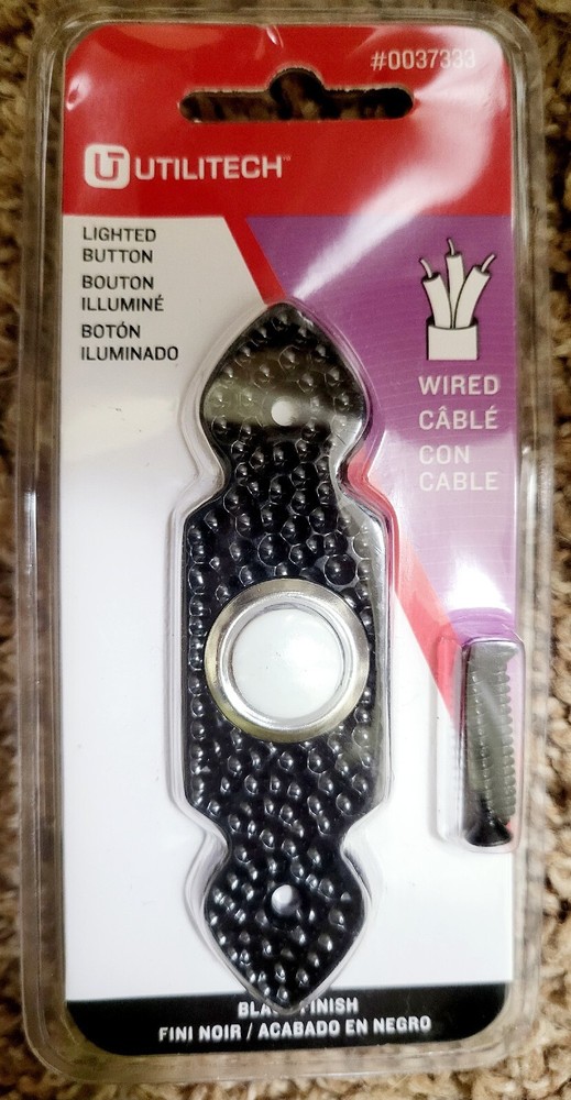Ultitech Wired Cable Lighted Button With Black Finish