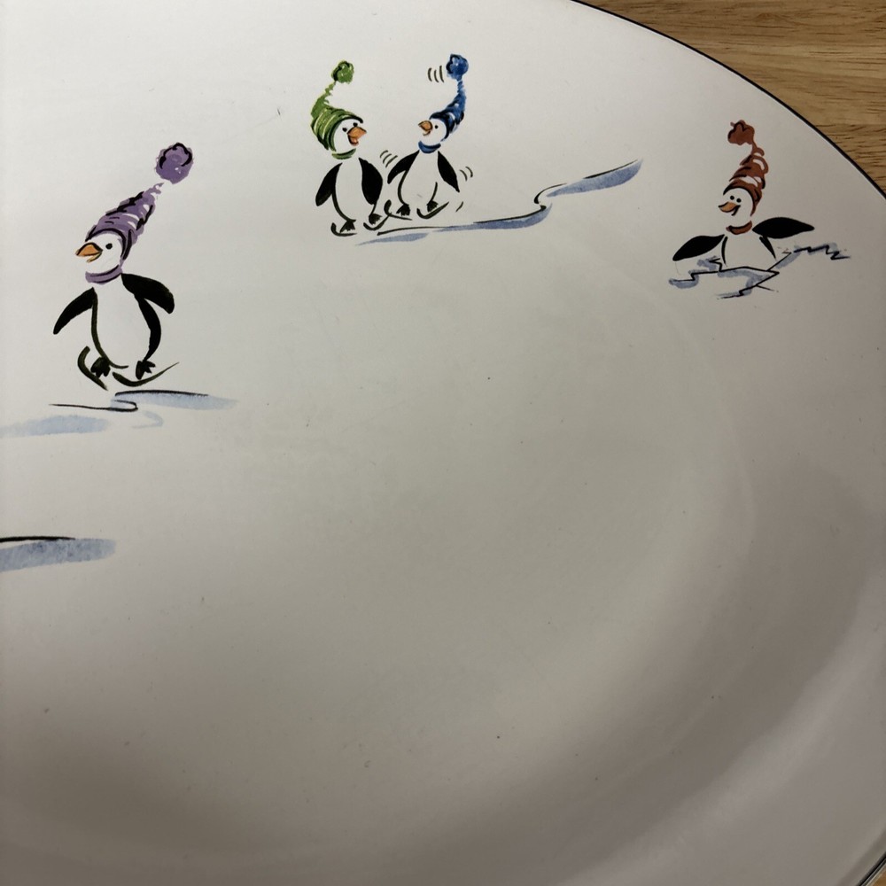 Pfaltzgraff Penguin Skate Oval Serving Platter 14”