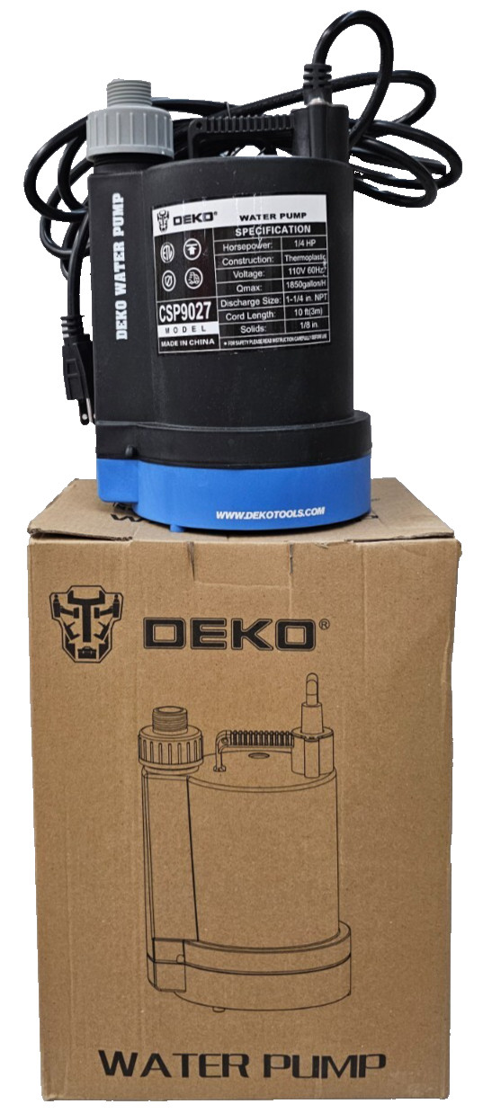 **NEW** DEKO CSP9027 Utility Water Pump 1/4HP 110V 1850GPH