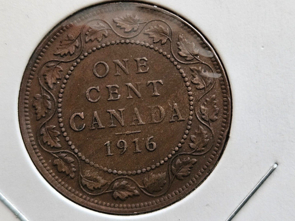 1916 Canada One Cent Queen Victoria Large Cent "EF"