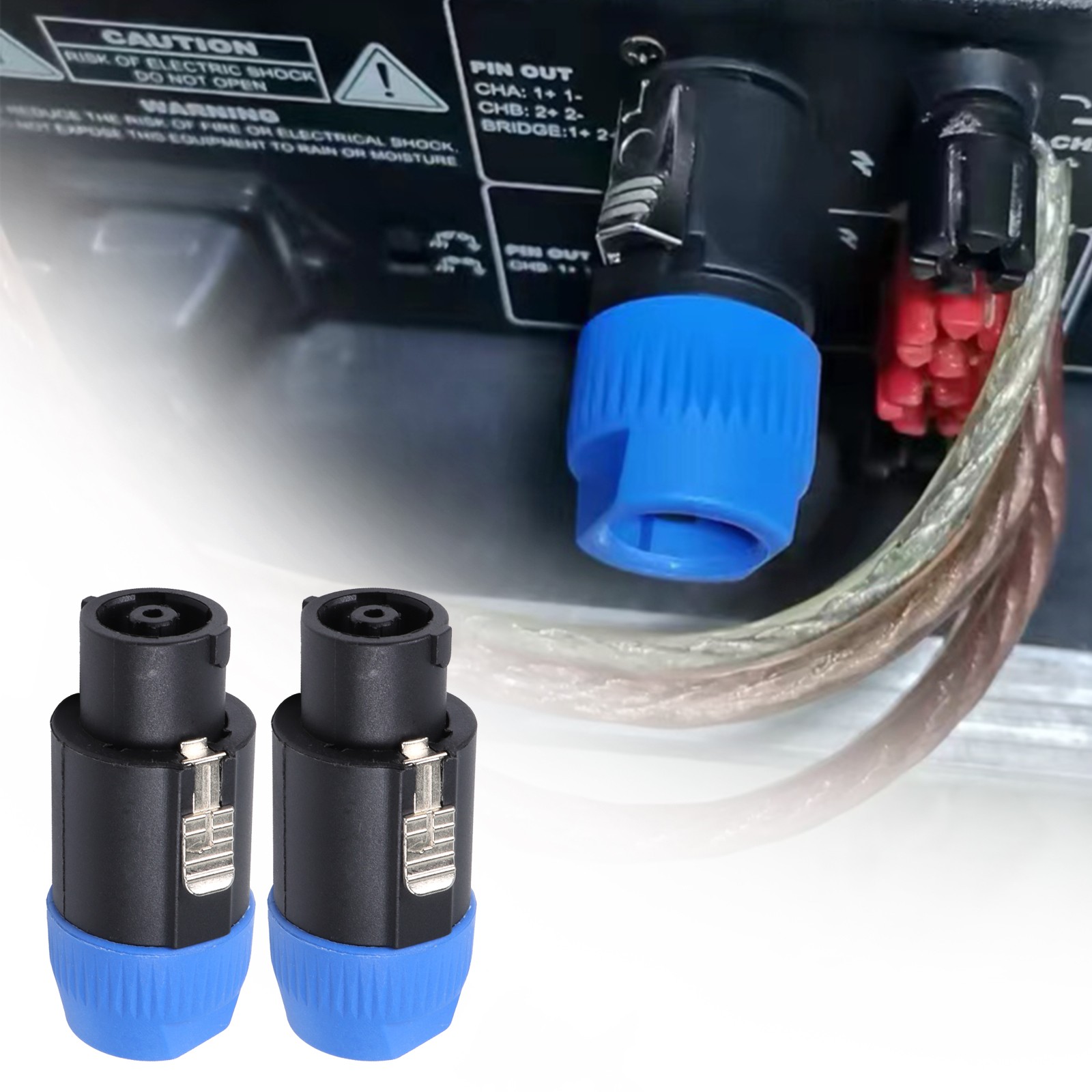 6x NL8FC Speakon Connector 8 Pole Lock Plug Adapter Compatible Loudspeaker Cable