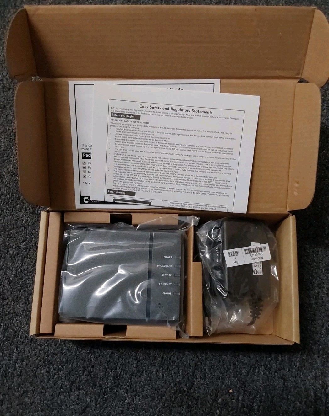 New! Calix 100-04255 10 GigaPoint 803G Fiber Optical Network Terminal Modem CB