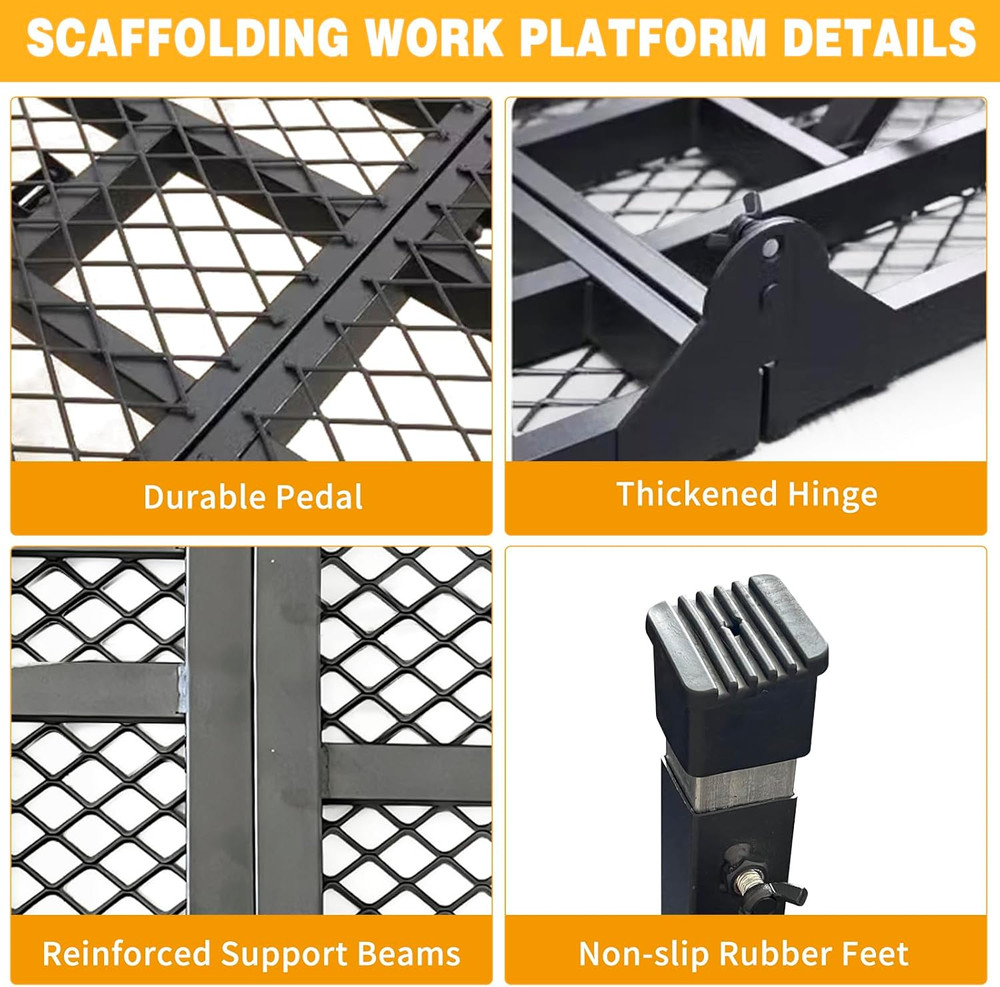 Scaffolding Work Platform, 29.9" to 47.2" Height Adjustable Work Platform, Folda