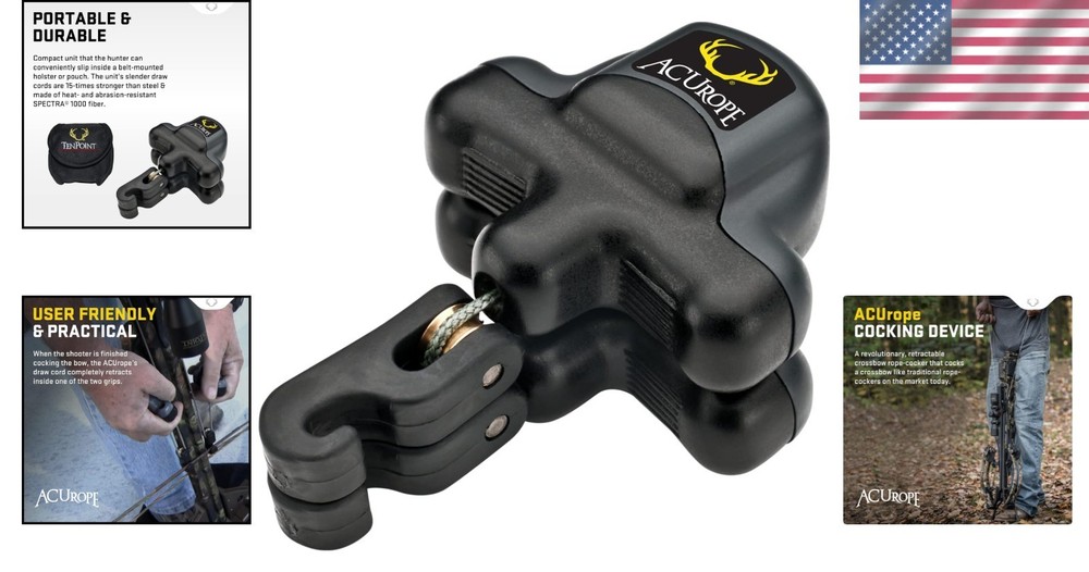 ACUrope Portable Retractable Crossbow Cocking Device - Durable & Compact