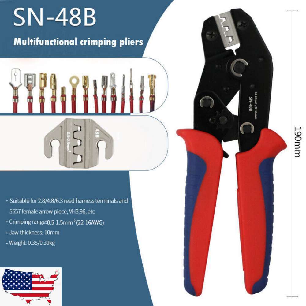 SN-48B Crimper Plier Crimping Tool Wire Cable Connectors Electrical Terminals