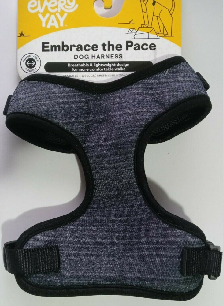 EveryYay Black Heather Pullover Dog Harness, Medium