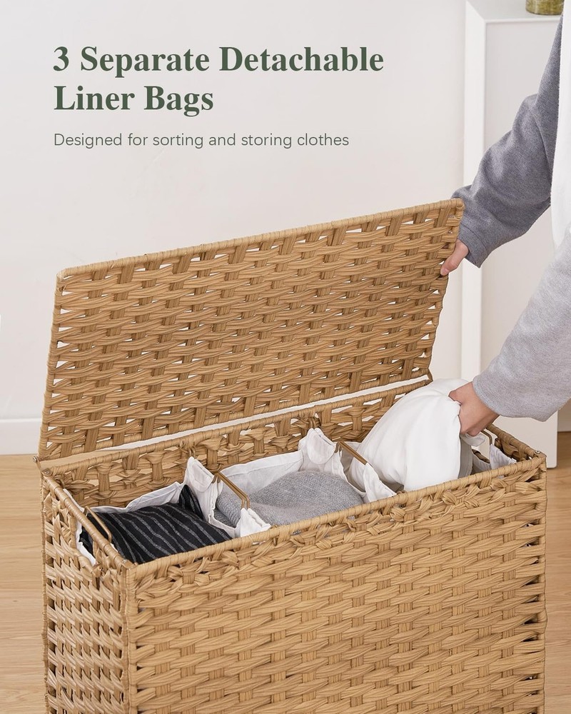SETVSON Laundry Hamper with Lid 132 L, (35 Gallons) Clothes Hamper with Lid, ...