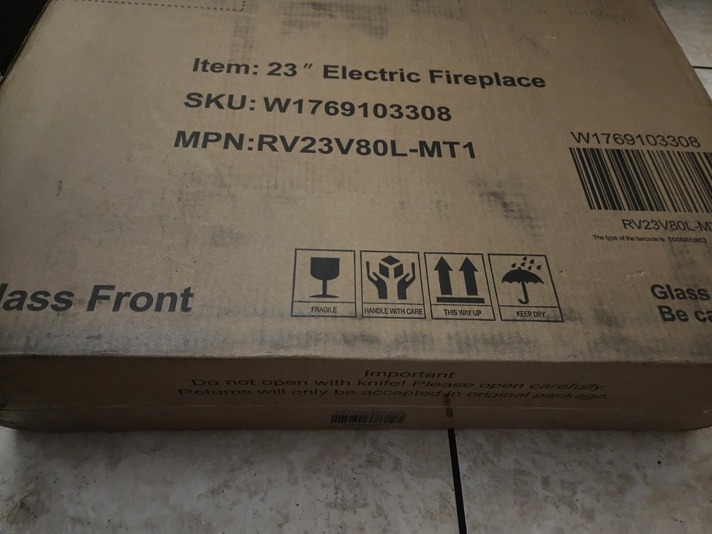 Edendirect 23" Electric Fireplace Insert Log Set & Realistic Flame Remote Contro