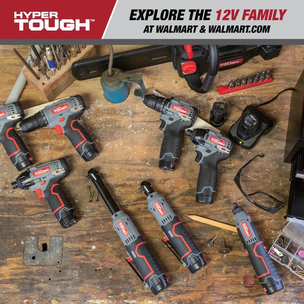 Hyper Tough 12V Max Lithium-Ion 3-in-1 Multi-Head Power Drill Set