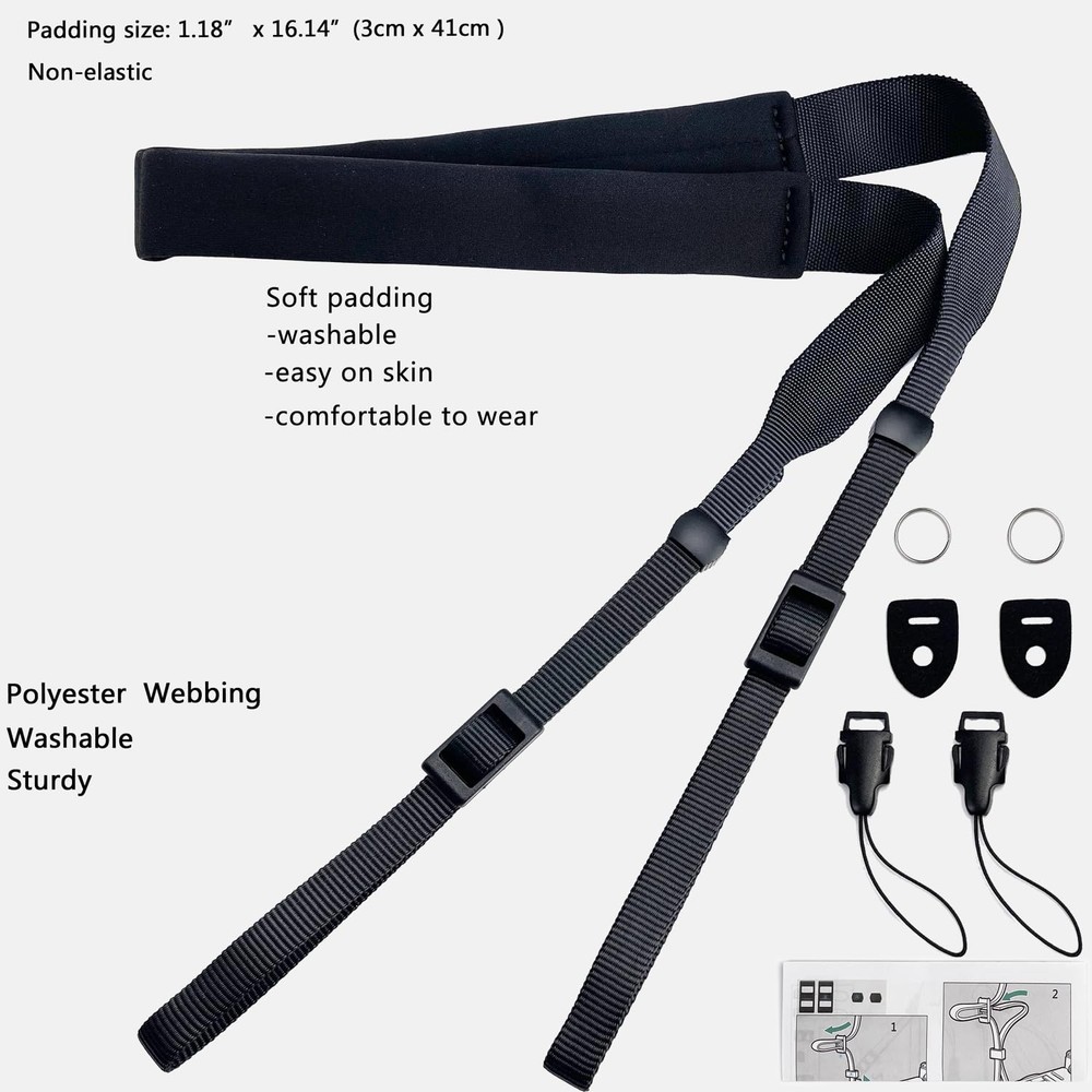 YMTHamaz3 Camera Neck Strap Thin,Binocular with Neoprene 58 inch, Black