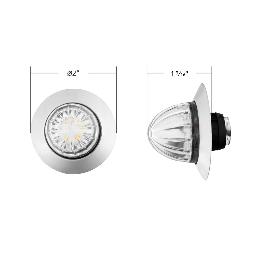 10 x White LED Dual Function Mini Crystal Clearance Watermelon Light -Clear Lens