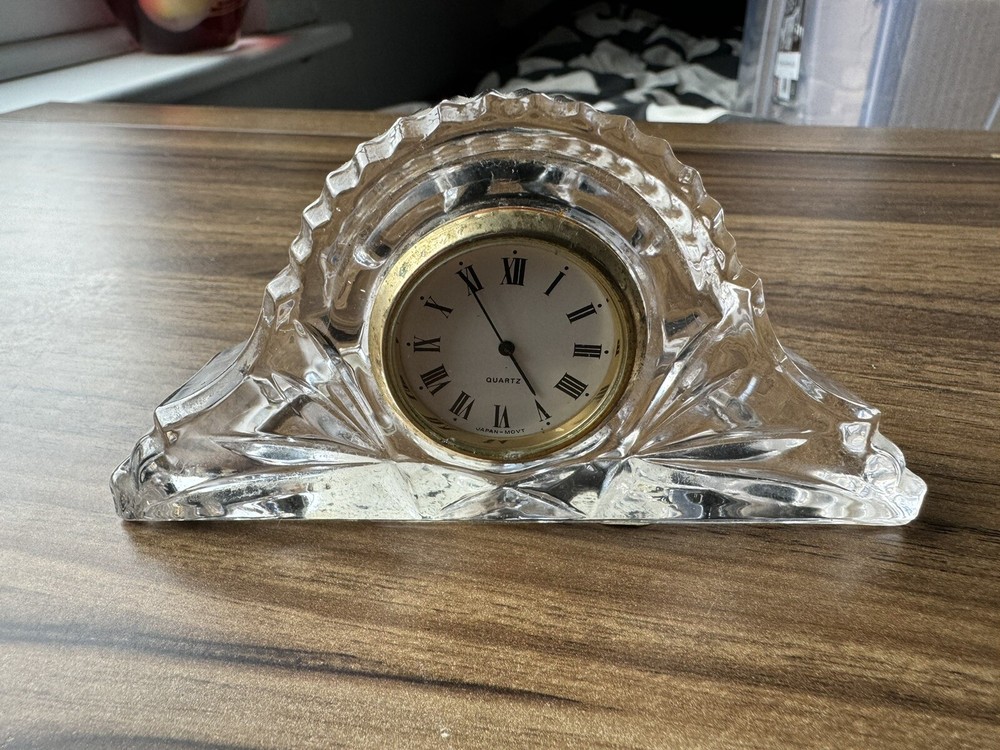 Lead Crystal Clock Read Description