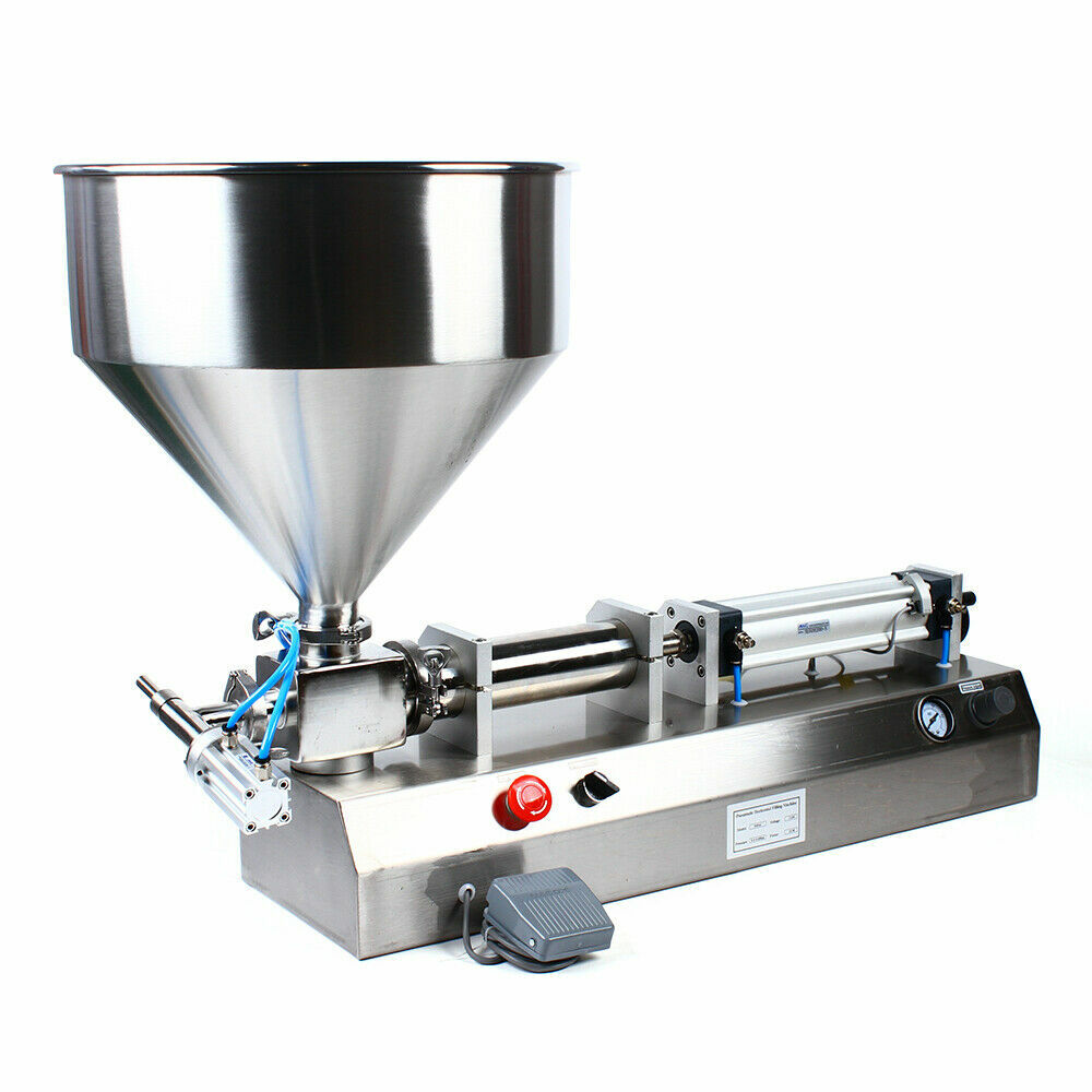 Pneumatic Filler Liquid Paste Filling Machine 50-500ml Cream Cosmetic 40L Hopper
