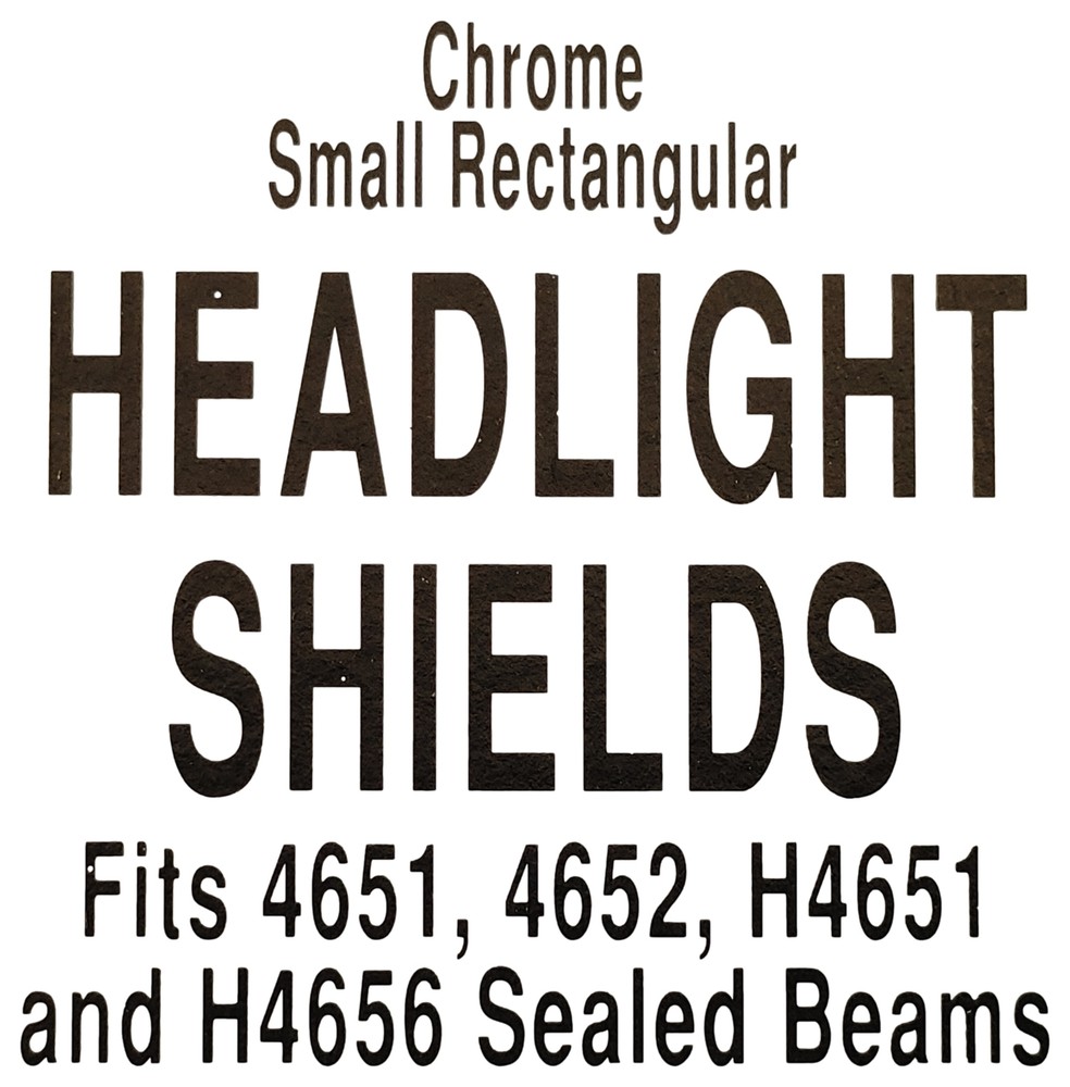 2 Lot Barjan 48-378 Small Rectangular Headlight Shields One Pair - Chrome