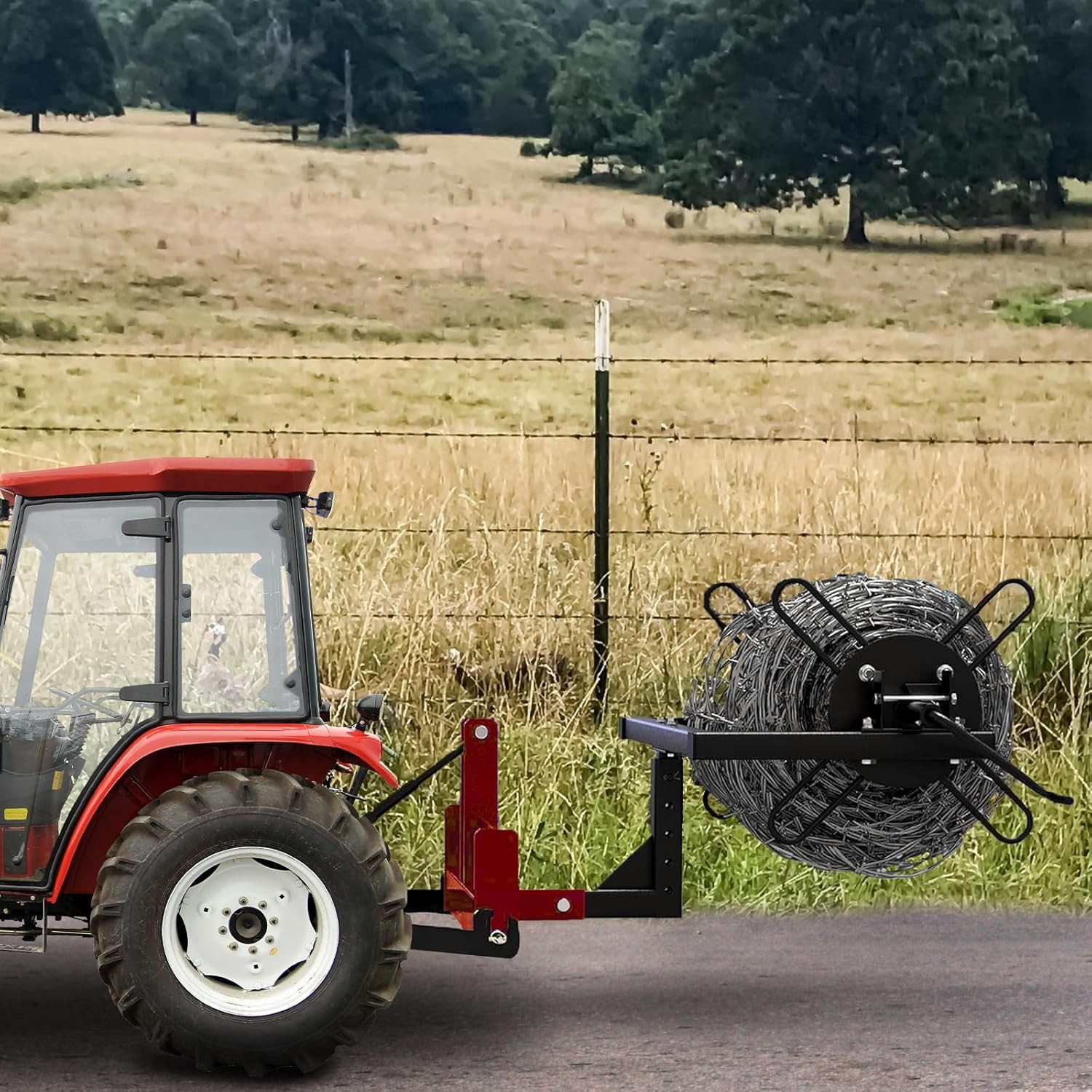 Barbed Wire Unroller with Bolts for Fencing, Farm, Ranch & Construction Projects