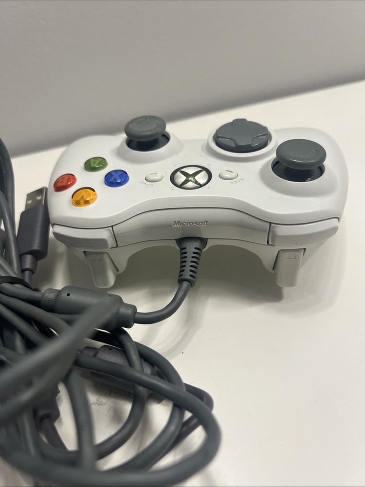 OEM Microsoft Xbox 360/PC Wired USB Controller White + Breakaway Tested ☕️✅