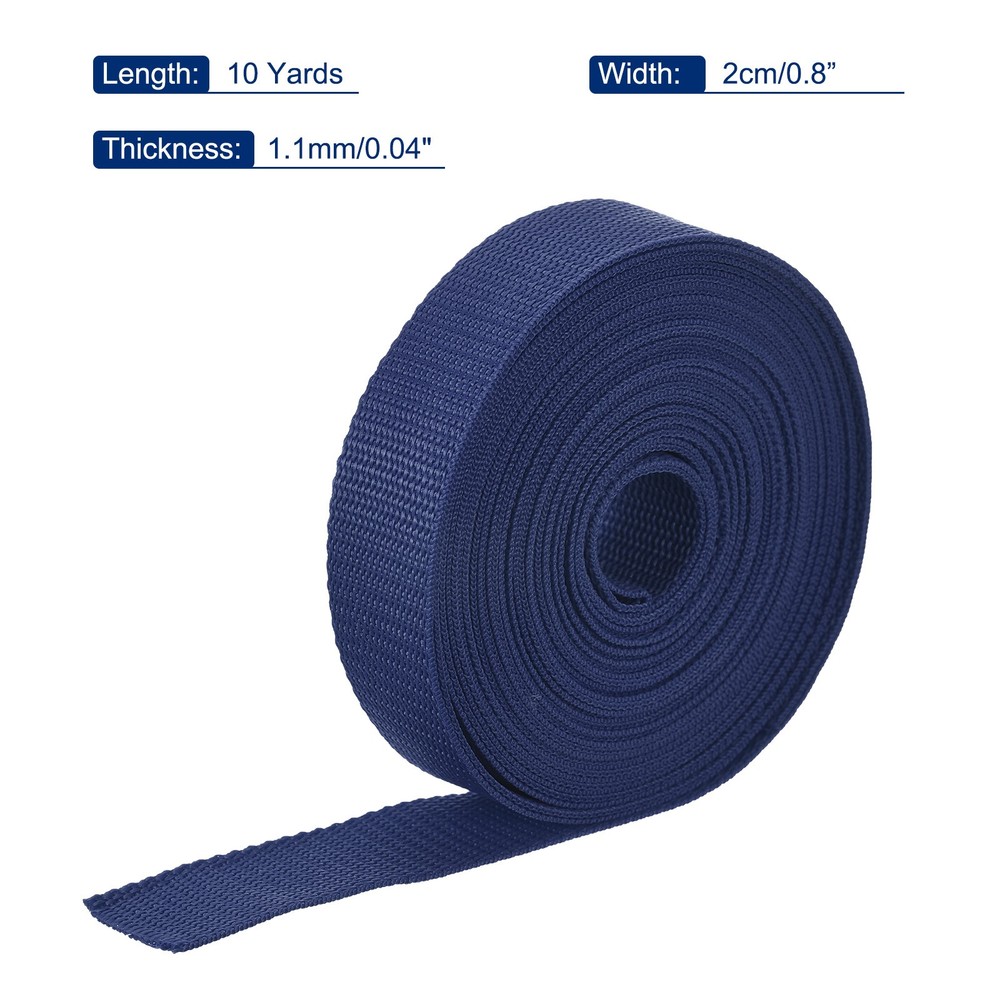 Lightweight Polypropylene Webbing Strap 0.8" 10 Yard Backpack Navy Blue