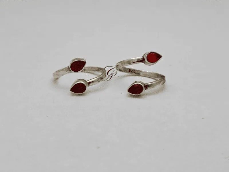 Ruby Radiance Sterling Silver Adjustable Toe Ring in 925 Silver 4-5gm (Approx)