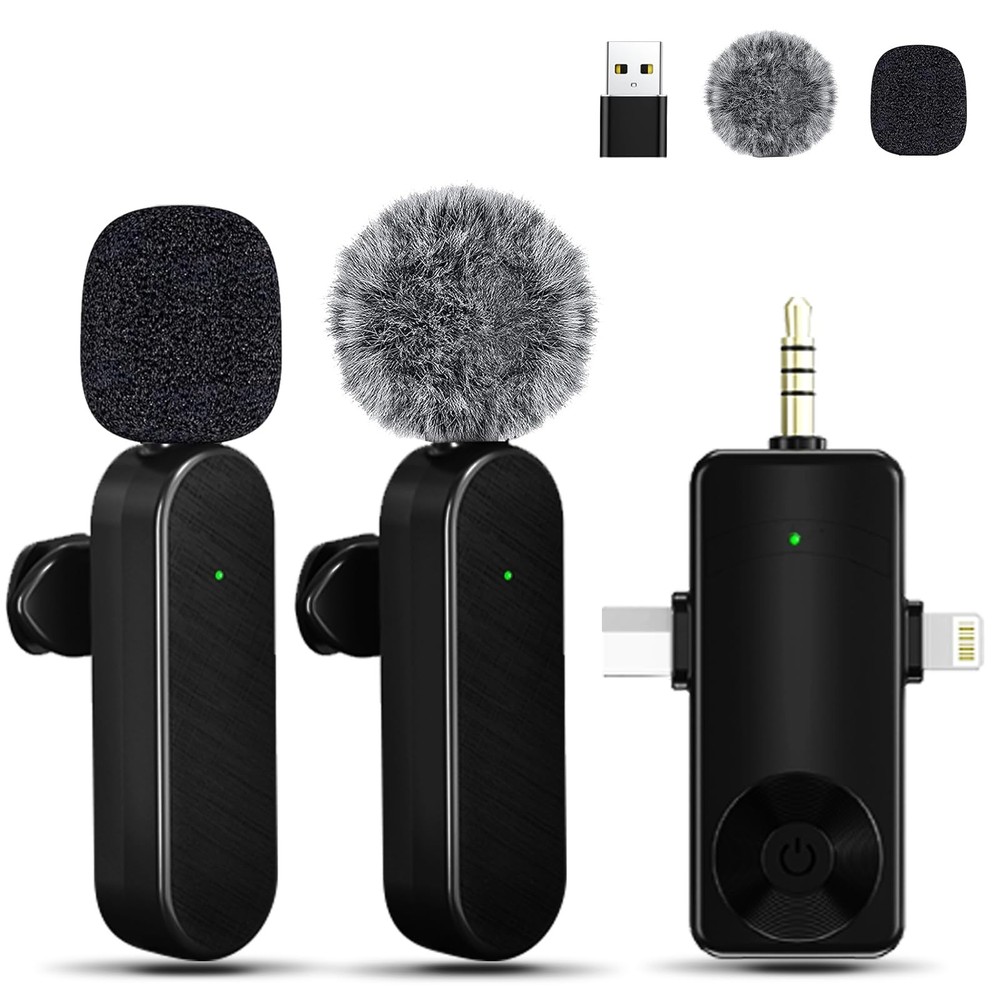 Wireless Lavailer Microphone for iPhone, Android, , Professional Wireless Min...