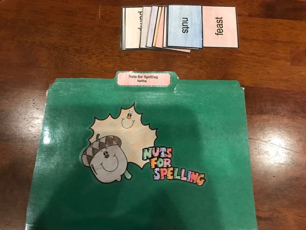 Nuts Afro Spelling! 2nd  grade language arts file folder game