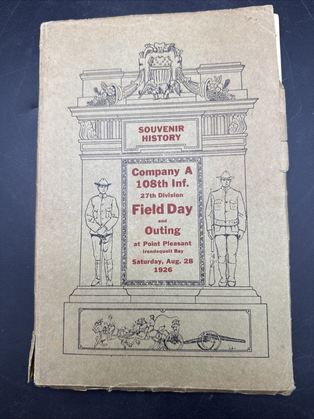 RARE 1926 27th Infantry Division 108th Company A Field Day Souvenir History book