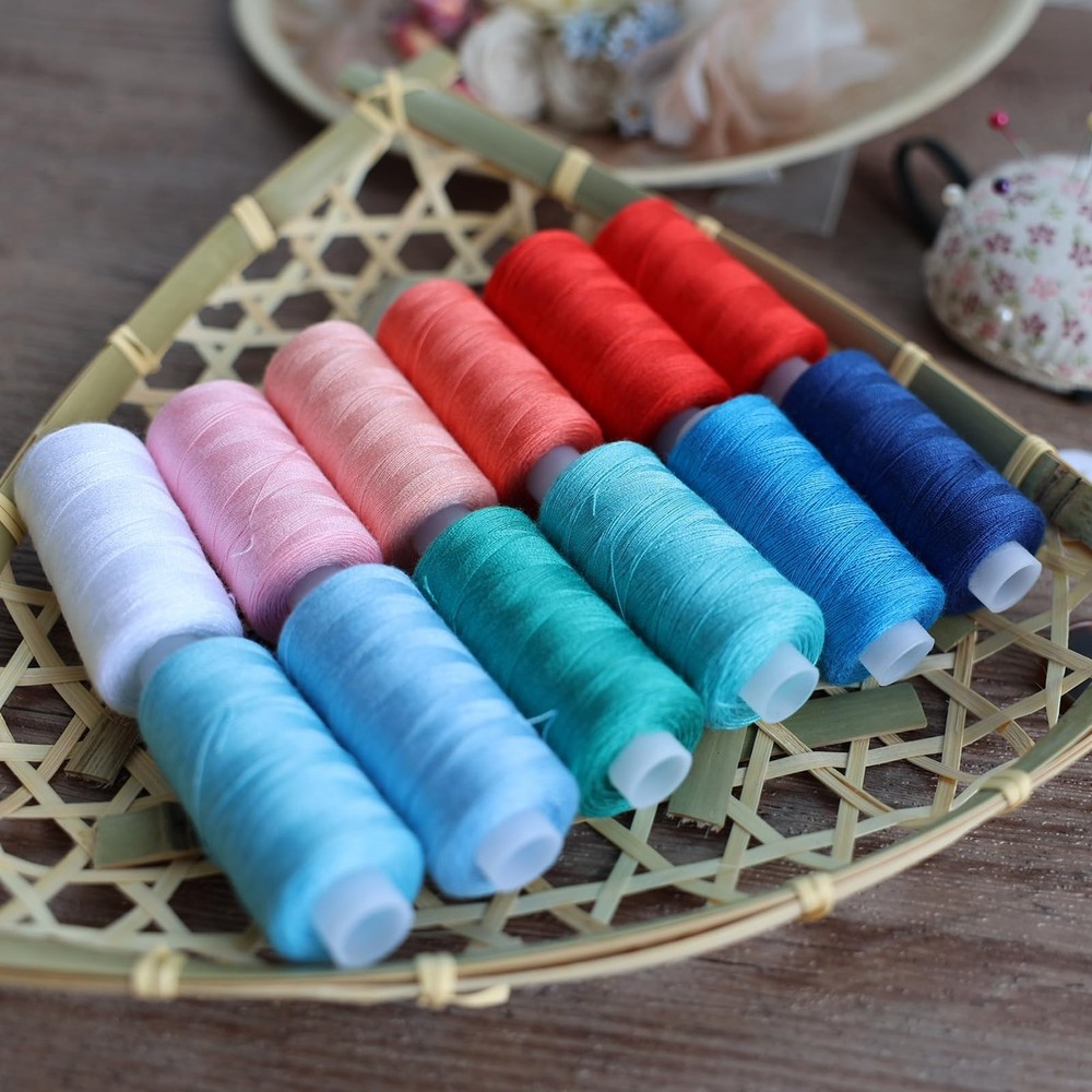 72pcs Sewing Thread Set 36 Colors with Bobbins Polyester 400yd Spools