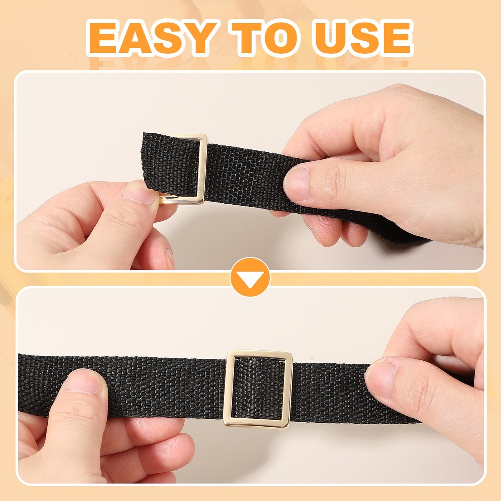 8pcs 1" Adjustable Flat Metal Slide Strap Buckle Bronze