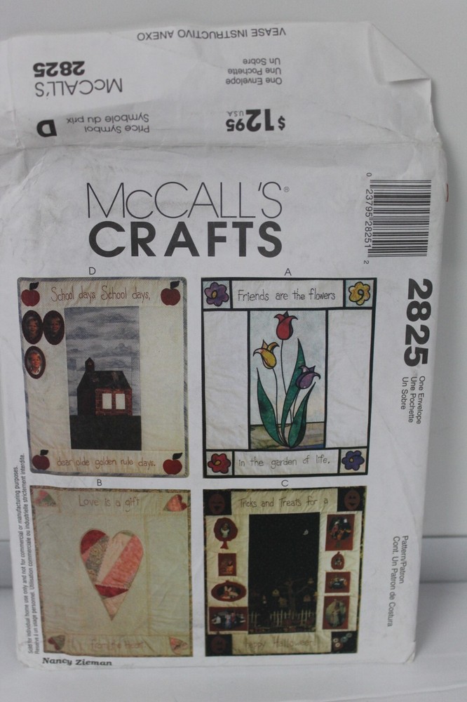 McCall's Crafts Pattern 2825 Wall Quilts 4 Patterns Uncut