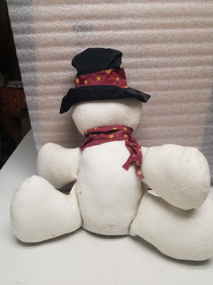 Handcrafted Cloth Stuffed Snowman Figurine