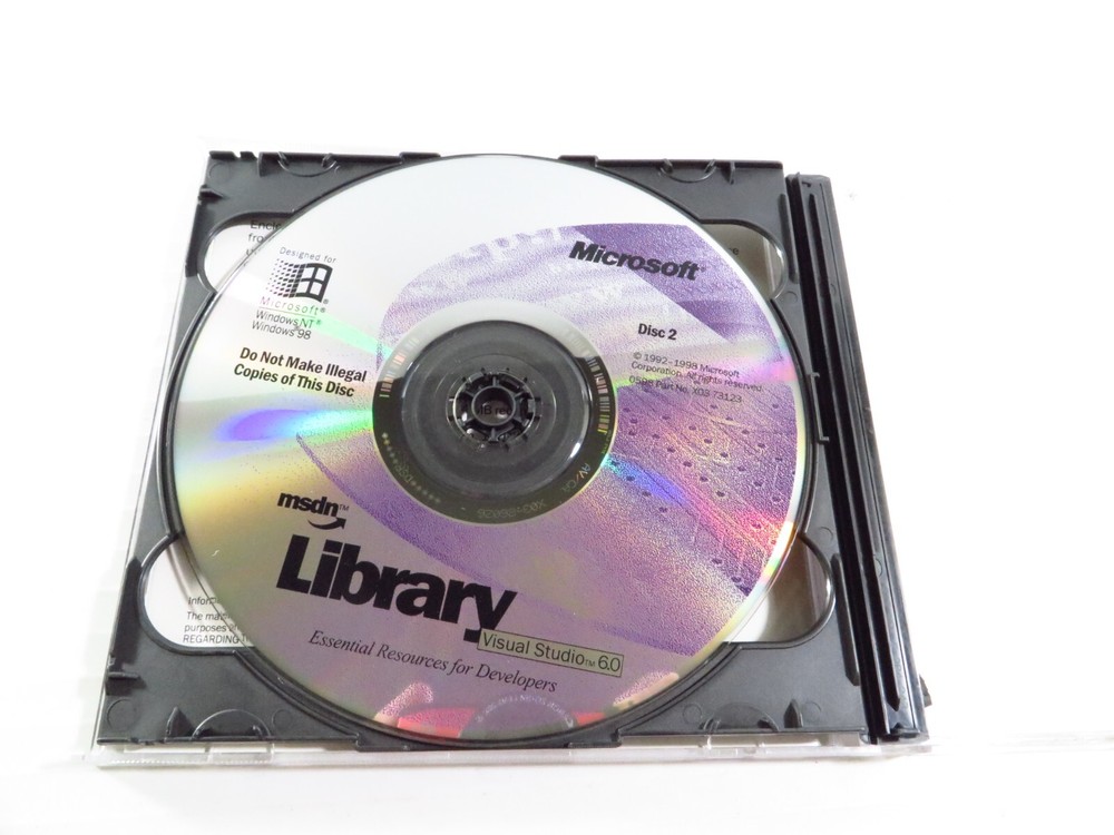 Microsoft MSDN Library Visual Studio  6.0 Two CD Set for Windows98 Windows NT