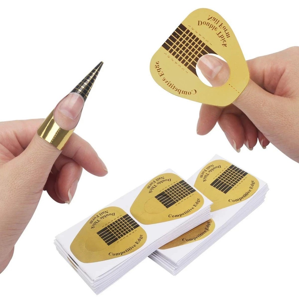200 PCS Nail Forms for Builder Gel, AHIER Self-adhesive Nail Extension Forms for