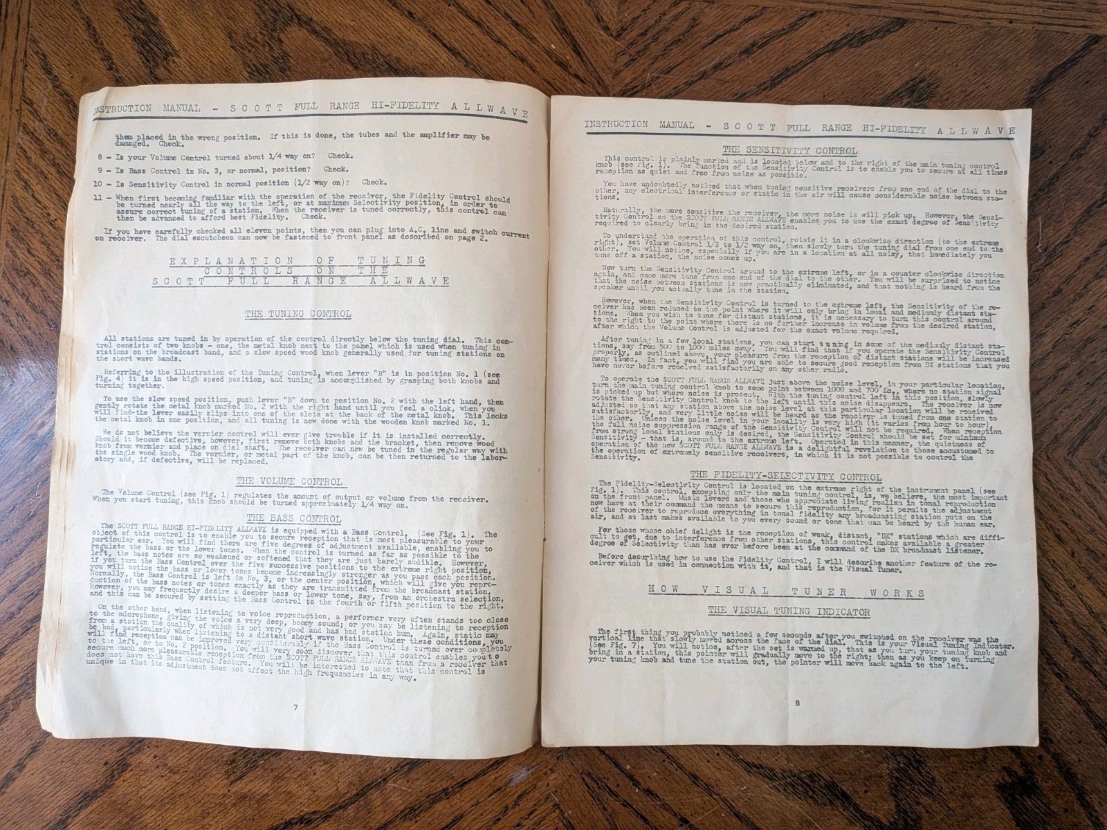 Original EH Scott Full Range High Fidelity Radio Instruction Manual