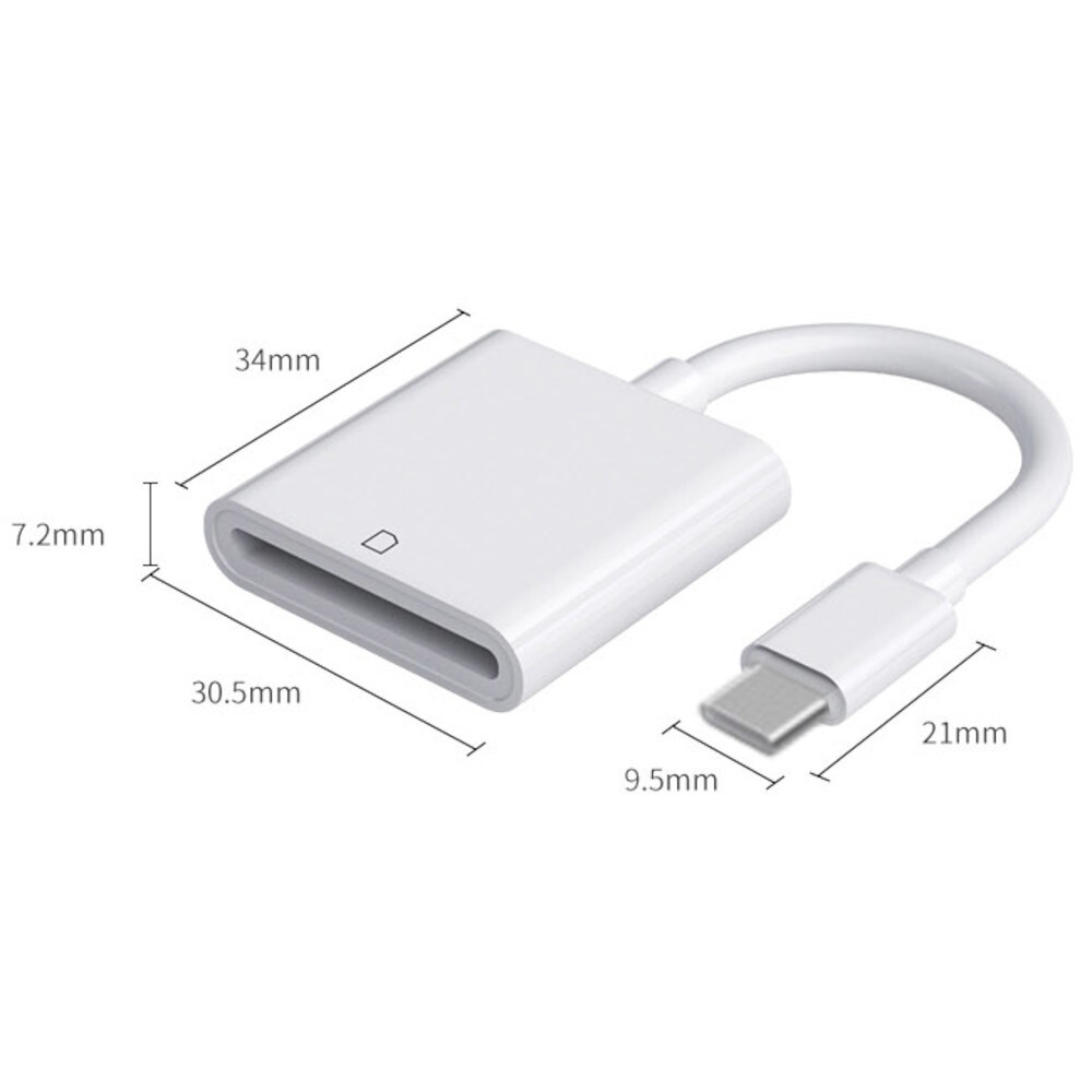 USB Type C to USB-C OTG Adapter SD Card Reader for Android MacBook Windows