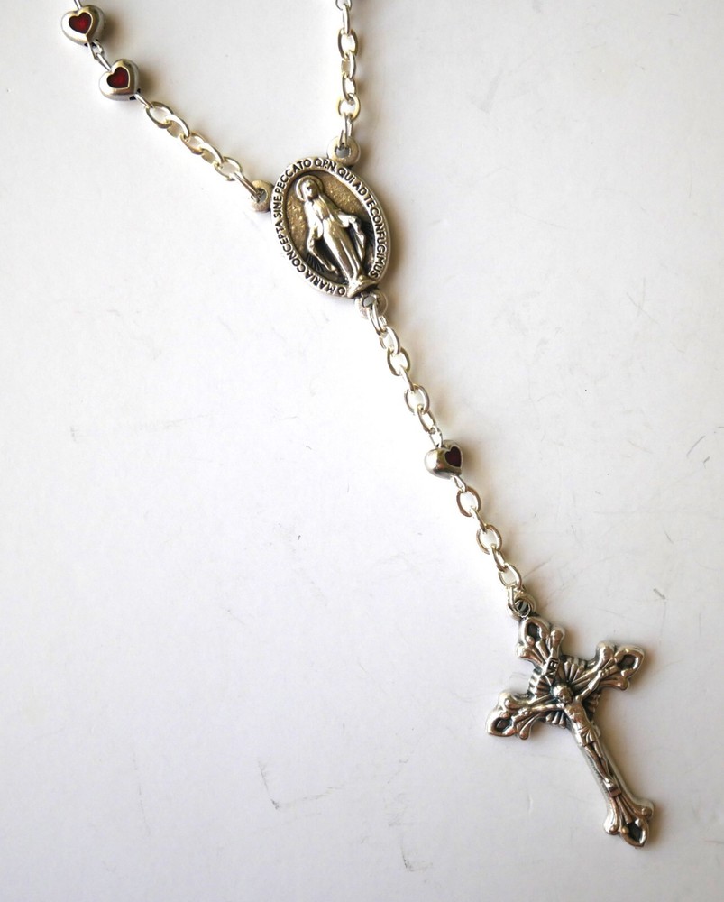 Silver Tone Miraculous Small Rosary