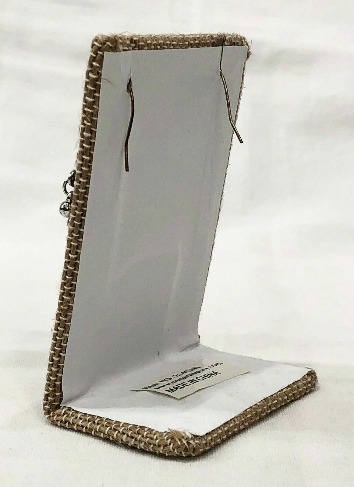 Necklace Earring Pendant DISPLAY STAND Linen Burlap Jewelry Holder 2 Piece