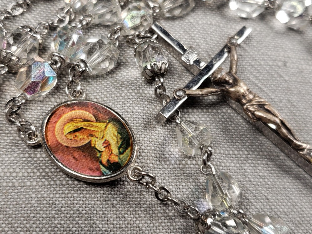 Beautiful Rosary Crystal Glass Beads Christian Religious Gift C59