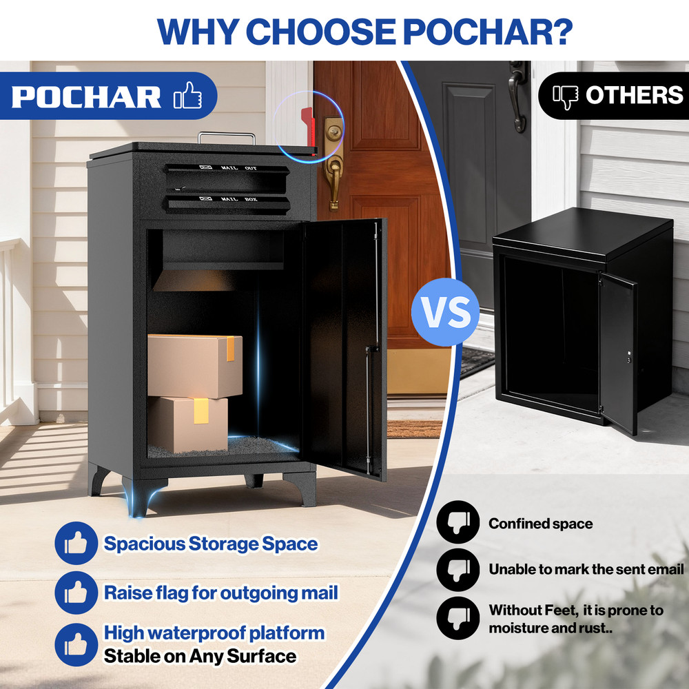 Large Package Delivery Boxes for Outside, Locking Parcel Drop Box Anti-Theft