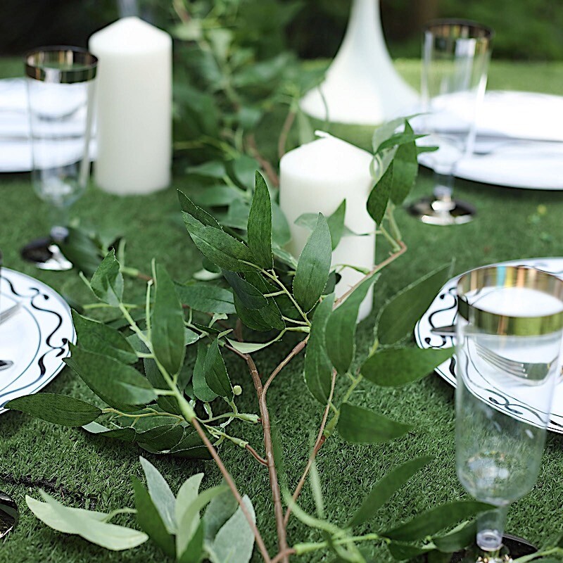 GREEN 5 ft long Artificial Willow Foliage Garlands Party Wedding Decorations