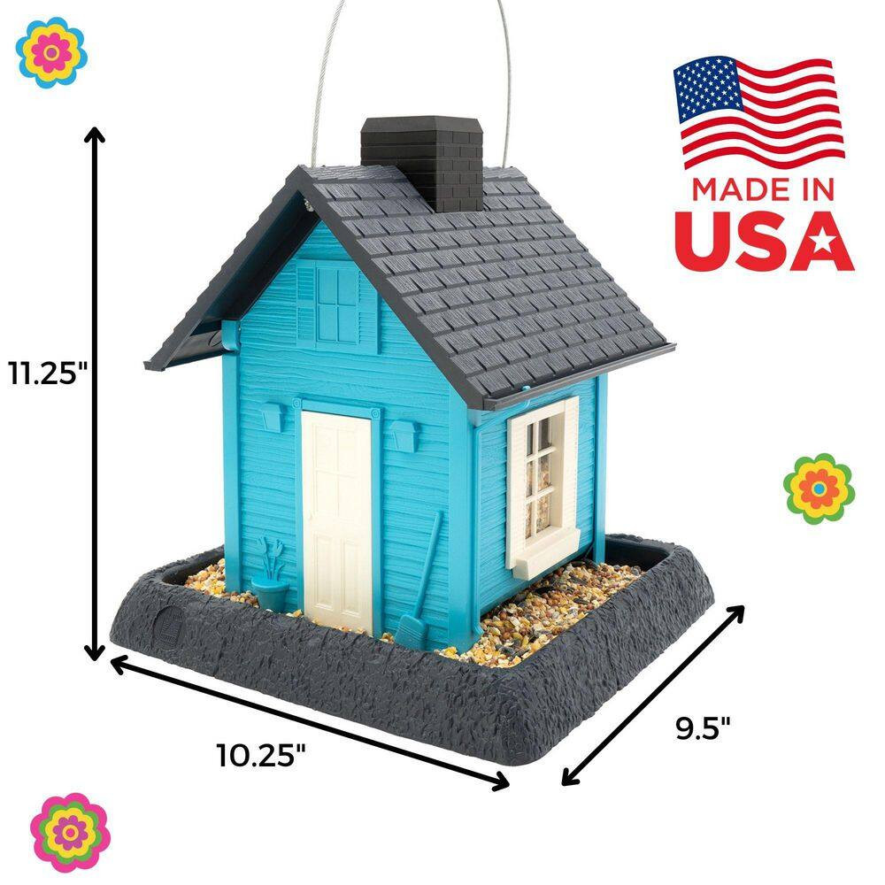 Fiesta Blue Cottage Plastic Birdfeeder