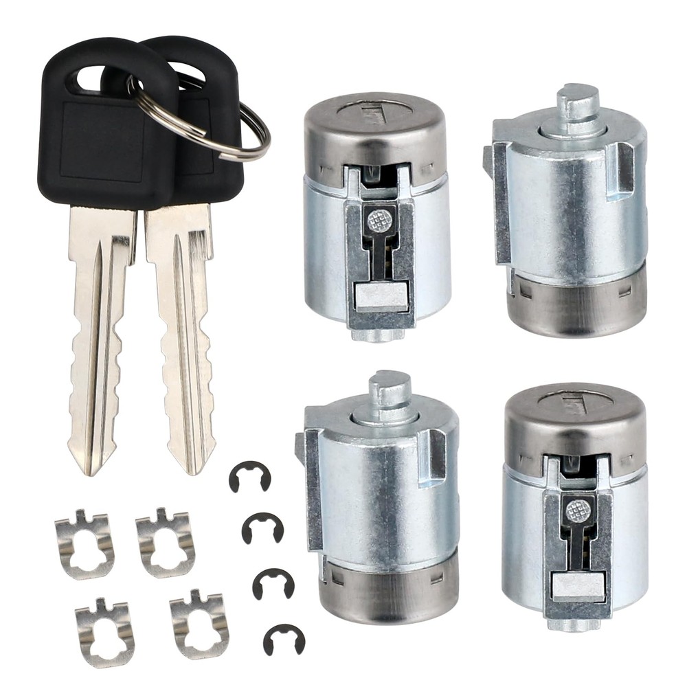 Door Lock Cylinders & Keys for Exterior Handle Compatible with Silver
