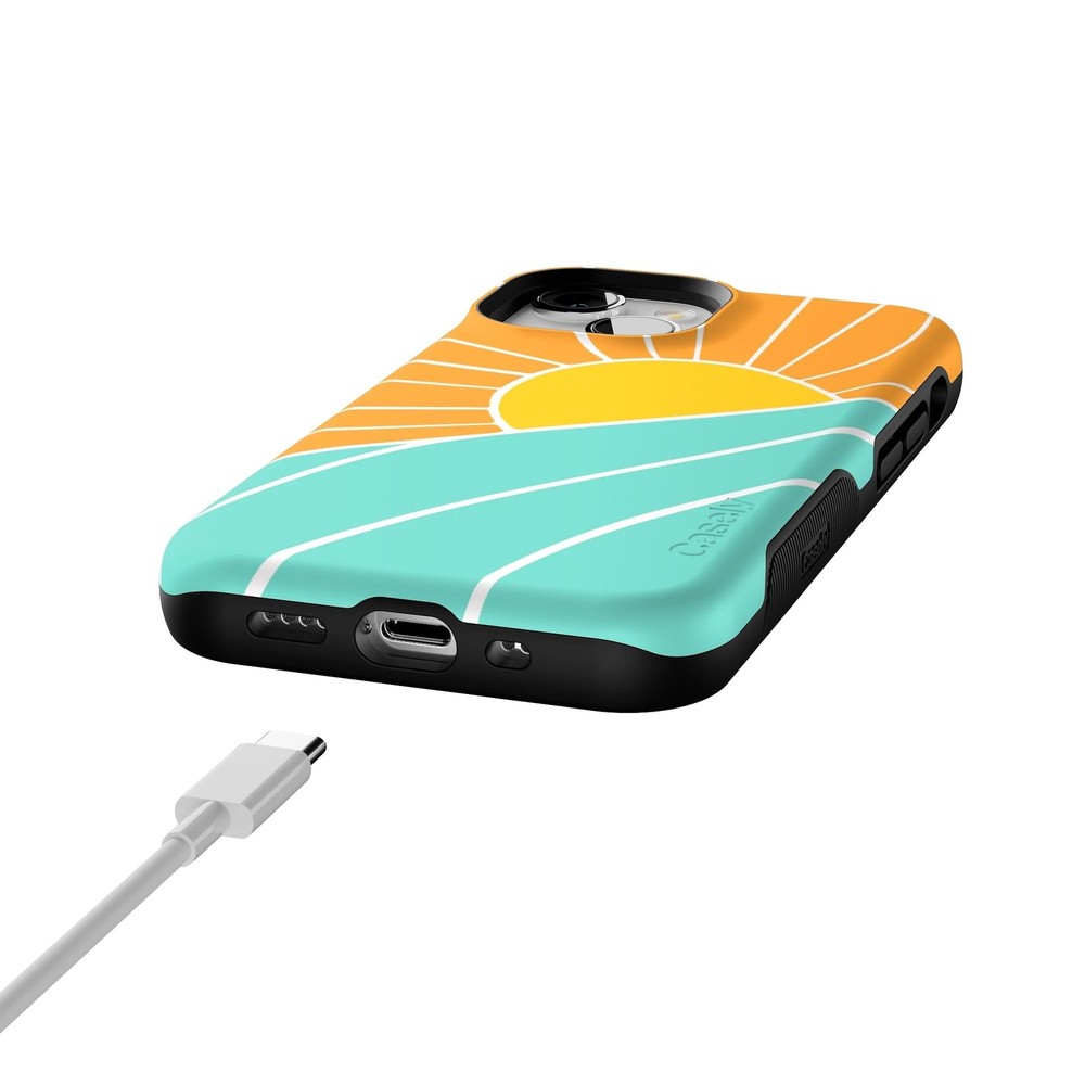 Casely iPhone 13 Mini Case | Waves & Rays | Sunshine | Compatible with MagSafe |