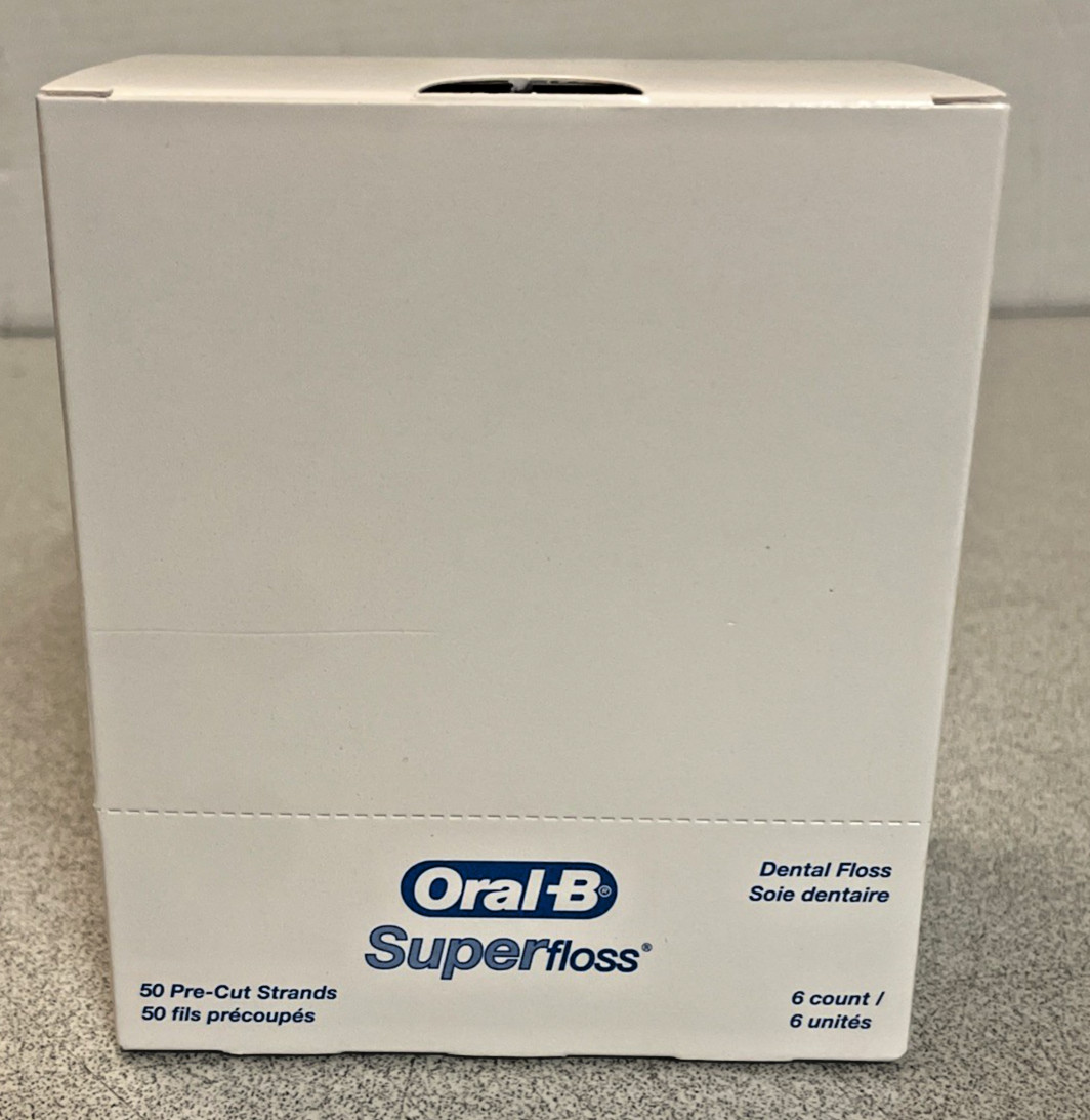 300 Oral-B Super Floss Pre-Cut Strands Mint Floss - Pk of 6 (50 counts each)
