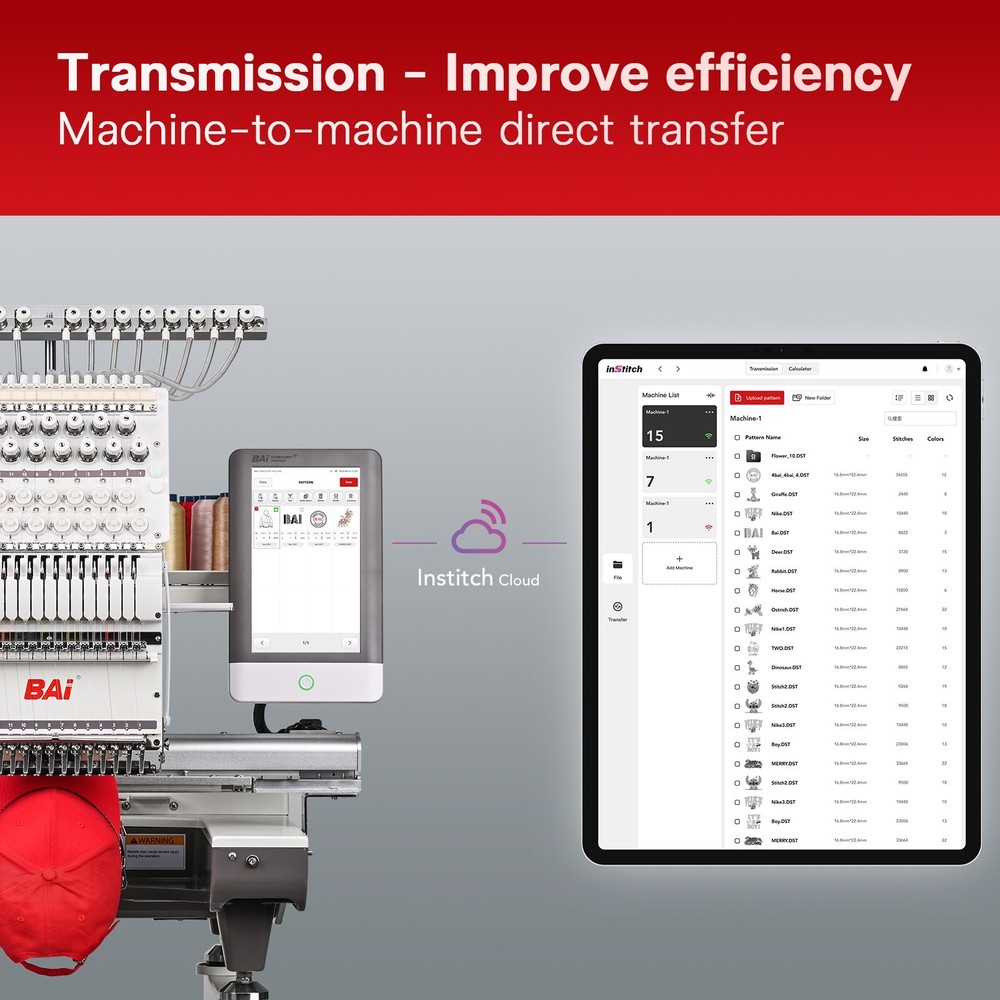 BAi THE MIRROR Computerized Embroidery Machine Commercial multi needles
