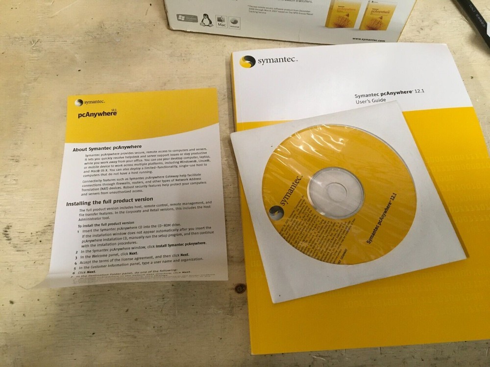 Symantec PCanywhere 12.1 remote access server 1 user